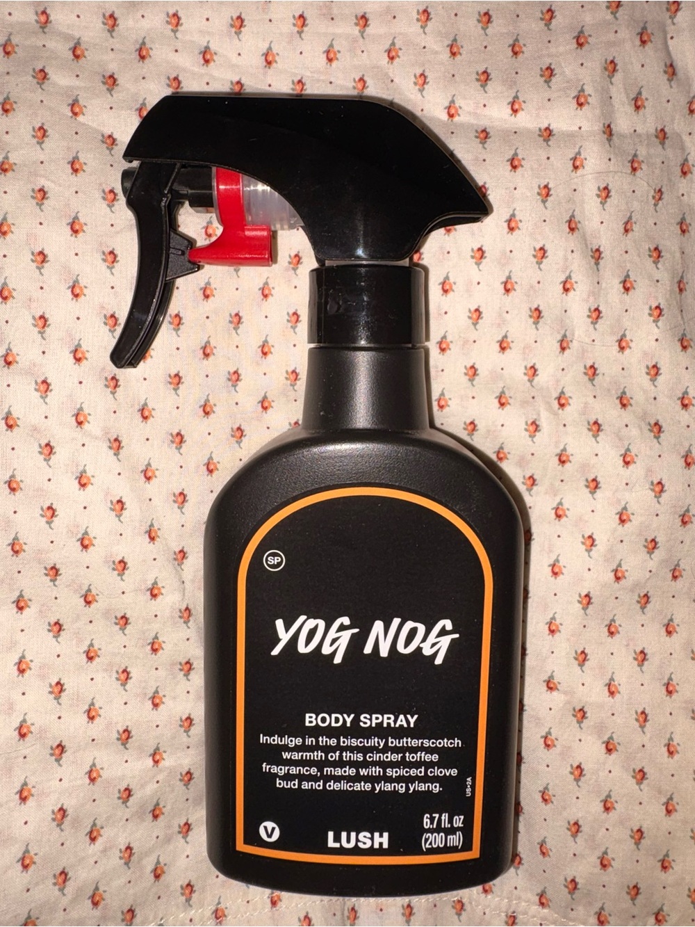Lush Yog Nog Body Spray — Black with Orange Trim
